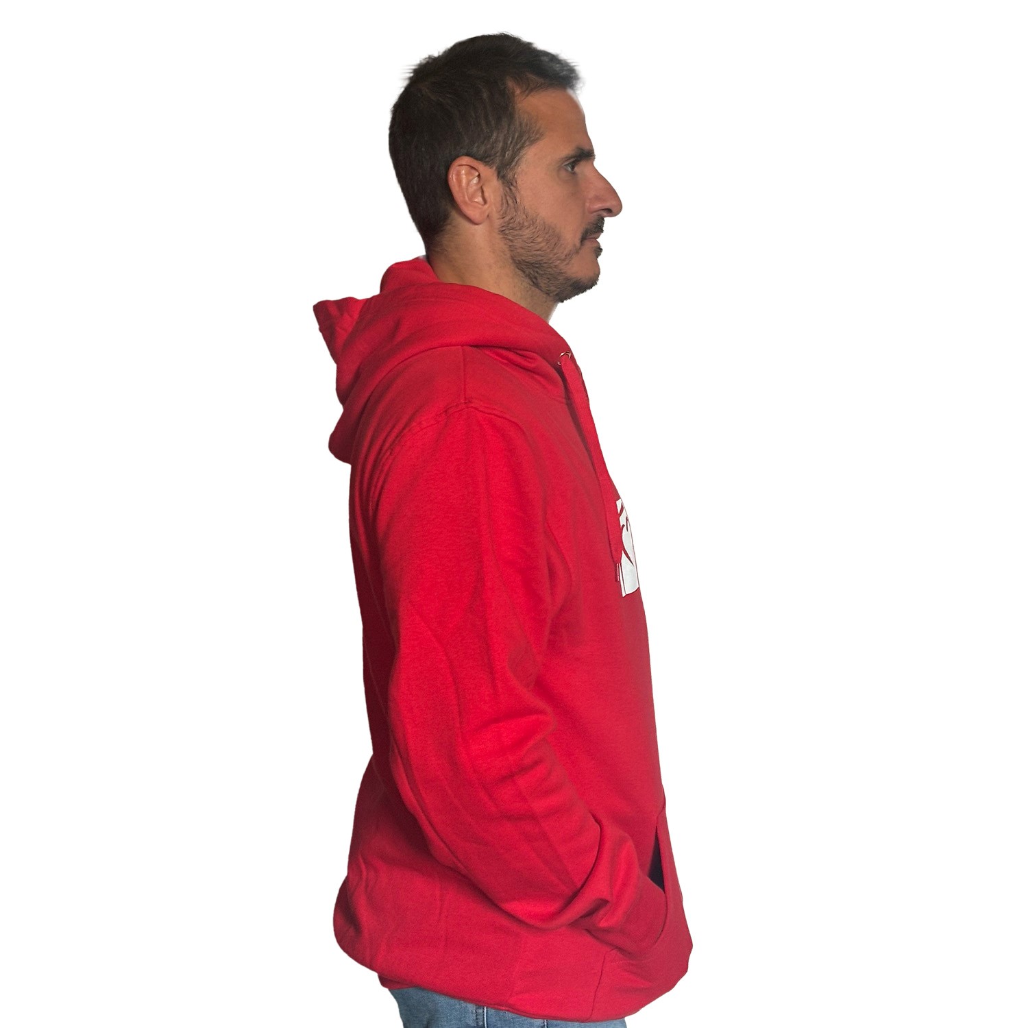 Hooded Sweatshirt-Red - Image 3