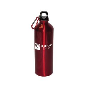 Aluminum Water Bottle with Carabiner-Red